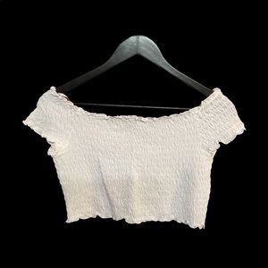 H&M white off the shoulder crop top